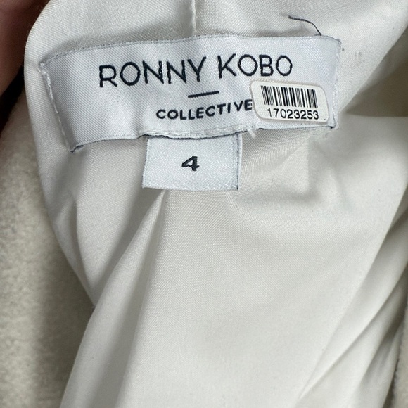 Ronny Kobo Collective White Tailored Long Wool Trench Peacoat Cream Sz 4 - Picture 11 of 16
